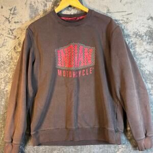 Indian Motorcycle Gray Shield Logo Crewneck Sweatshirt Men’s Size Large
